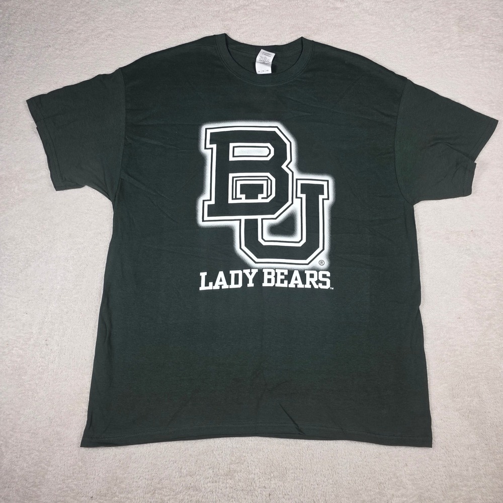 Gildan Baylor Lady Bears T-Shirt Mens XL Green Excellent Sic Em Graphic Tee